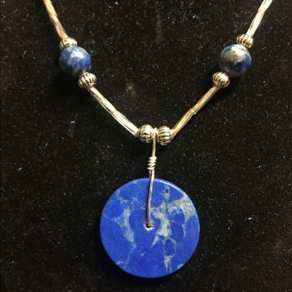 Round Lapis Lazuli Necklace